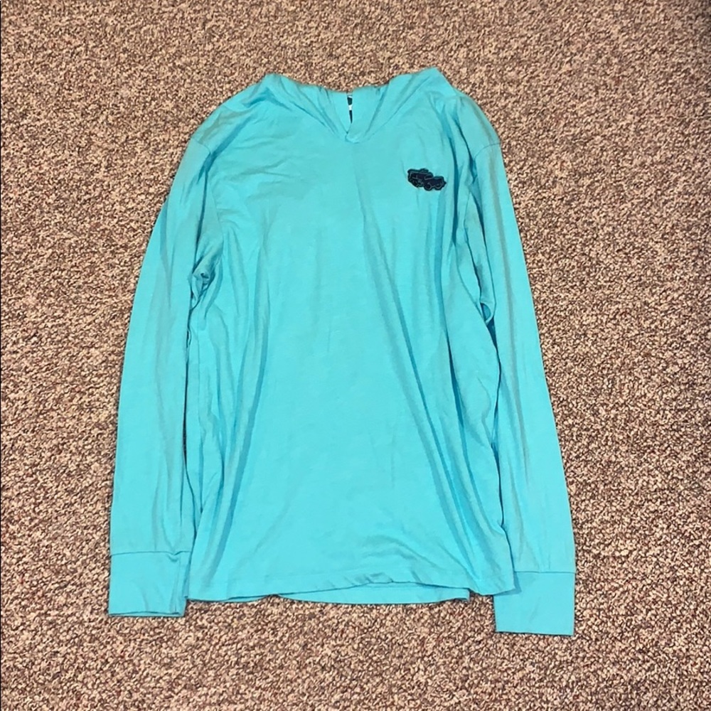 Blue/Teal hooded shirt/sweater